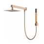 Imagem de Kit Ducha Inox 20cm + Braco De Parede Quadrado Com Desviador Rosa Gold Dc-7017rg - Luuk Young