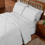 Imagem de Kit Edredom Casal Queen Dupla Face 06 Peças Com Jogo de Cama Lençol com Elastico Fronhas Porta Travesseiro com Babado Leze