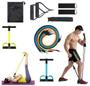 Imagem de Kit Elástico 11 Peças + Extensor Pedal Situp Fitness Pilates