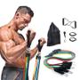 Imagem de Kit Elástico Extensor 11 Itens Treino Intenso Funcional Musculação Power Tube Resistance
