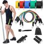 Imagem de Kit Elástico Extensor 11 Peças Exercicio Funcional Até 100 libras Academia Pilates