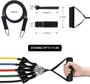 Imagem de Kit Elástico Extensor 11 Peças Exercicio Funcional Até 100 libras Academia Pilates
