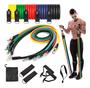 Imagem de Kit Elastico Extensor 11 Peças Treino Academia Exercícios Musculação Yoga Pilates