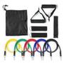 Imagem de Kit Elástico Extensor Exercício Academia com 11 Itens Funcional Fisioterapia Fitness