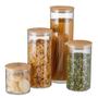 Imagem de Kit electrolux de 4 potes hérmeticos com tampa de bambu e 6 utensilios bambu