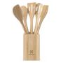 Imagem de Kit electrolux de 4 potes hérmeticos com tampa de bambu e 6 utensilios bambu