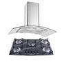 Imagem de Kit Eletro Coifa Ilha 90cm e Cooktop 5 Bocas Safanelli