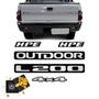 Imagem de Kit Emblemas L200 Outdoor 4x4 Hpe 2007 Adesivos Resinados