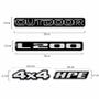 Imagem de Kit Emblemas Mitsubishi L200 Outdoor 4x4 Hpe Resinado