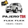 Imagem de Kit Emblemas Pajero Tr4 Flex 4x4 Preto Adesivos Resinados