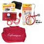 Imagem de Kit Enfermagem com esteto esfigmo e bolsa Vermelho