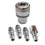 Imagem de Kit Engate Rápido Compressor 1/4 Npt Kit 5 Peças Conectores