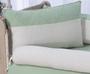 Imagem de Kit enxoval para berço americano madri tecido bege de linho com detalhes verde luxo menino neutro