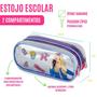 Imagem de Kit Escola Mochila + Lancheira Térmica + Estojo Meninas Personagem Feminina Porta Lápis Caneta Giz Apontador Borracha Infantil