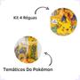 Imagem de Kit Escolar 4Pc Reguas Pokemon Geometria Desenhos Desenhar