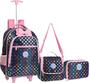 Imagem de Kit escolar bolsa mochila rodinha infantil feminina Meninas Lancheira Térmica e Estojo KIT8152
