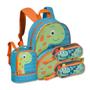 Imagem de Kit Escolar Dinossauros Mochila com Lancheira e Dois Estojos