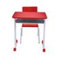 Imagem de Kit Escolar Individual Mesa e Cadeira  com Porta Livros Juvenil/Adulto cor Vermelho