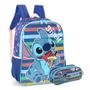 Imagem de Kit Escolar Infantil Juvenil Mcohila de Costas com Estojo Stitch Original - Luxcel
