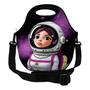 Imagem de Kit Escolar Infantil Lancheira Térmica + Pote Marmita + Squeeze de Alumínio  ISOPRENE  Menina Astronauta