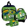 Imagem de Kit Escolar Infantil Mochila de Costas + Lancheira Térmica + Necessaire Plus  ISOPRENE  Menino Futebol