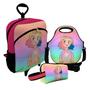 Imagem de Kit Escolar Infantil Mochila de Rodinha + Lancheira Térmica + Necessaire Plus  ISOPRENE  Menina Lobo