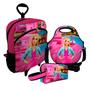 Imagem de Kit Escolar Infantil Mochila de Rodinha + Lancheira Térmica + Necessaire Plus  ISOPRENE  Menina Loira Glamour