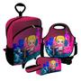 Imagem de Kit Escolar Infantil Mochila de Rodinha + Lancheira Térmica + Necessaire Plus  ISOPRENE  Menina Louca