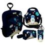 Imagem de Kit Escolar Infantil Mochila de Rodinha + Lancheira Térmica + Necessaire Plus + Squeeze de Alumínio  ISOPRENE  Astronauta