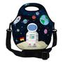 Imagem de Kit Escolar Infantil Mochila de Rodinha + Lancheira Térmica + Necessaire Plus + Squeeze de Alumínio  ISOPRENE  Astronauta