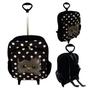 Imagem de Kit Escolar Infantil Mochila de Rodinha + Lancheira Térmica + Necessaire Plus + Squeeze de Alumínio  ISOPRENE  Gatinho Poá