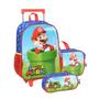 Imagem de Kit Escolar Infantil Mochila de Rodinha Mario Bros com Lancheira e Estojo