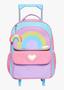 Imagem de Kit Escolar Infantil Mochila Rodinha Lancheira e Estojo Rainbow 42178 - Volta Às Aulas