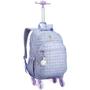 Imagem de Kit Escolar Juvenil Feminino Mochila de Rodas Lancheira Térmica Estojo Estampa Fashion Material Reforçada Alças Infantil P/ Meninas
