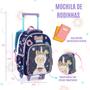 Imagem de Kit Escolar Mala Mochila com Rodinhas, Lancheira Termica e Estojo Duplo, Feminina - Lhama