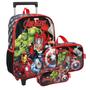 Imagem de Kit Escolar Mochila de Rodinha Infantil Os Vingadores Marvel Com Lancheira Térmica e Estojo Duplo