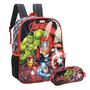 Imagem de Kit Escolar Mochila de Rodinha Infantil Os Vingadores Marvel Com Lancheira Térmica e Estojo Duplo