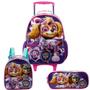 Imagem de Kit Escolar Mochila Rodinhas Estojo e Lancheira Paw Patrol