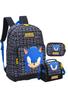 Imagem de Kit Escolar Sonic Pt Mochila Costas + Lancheira + Estojo