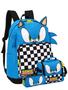 Imagem de Kit Escolar Sonic Pt Mochila Costas + Lancheira + Estojo