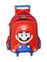 Imagem de Kit Escolar Super Mario Mochila Roda + Estojo Triplo - Azul