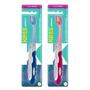 Imagem de Kit Escova Dental Compact Macia Kess Belliz ul/Rosa C/2