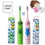 Imagem de Kit Escova Dental Elétrica Menina Infantil 2 Refil 