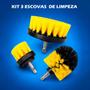 Kit Escova para Furadeira Limpeza de Piso Banheiro e Carpete - Time Vendas Ltda Imagem de Kit Escova para Furadeira Limpeza de Piso Banheiro e Carpete