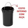 Imagem de Kit Escova Sanitária Banheiro Inox + Cesto de Lixo 3L Lixeira com Pedal em Inox