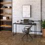 Imagem de Kit Escritório Estante Areta 3 Prateleiras com Mesa Industrial Aspen 135cm C01 Onix - Lyam Decor