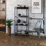 Imagem de Kit Escritório Estante Areta 4 Prateleiras com Mesa Industrial Aspen 150cm C01 Onix - Lyam Decor