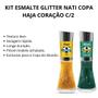 Imagem de Kit Esmalte Glitter Nati Copa Haja Coração C/2 8Ml