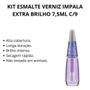 Imagem de Kit Esmalte Verniz Impala Extra Brilho 7,5ml C/9