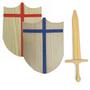 Imagem de Kit espada e escudo de madeira medieval brinquedo waldorf